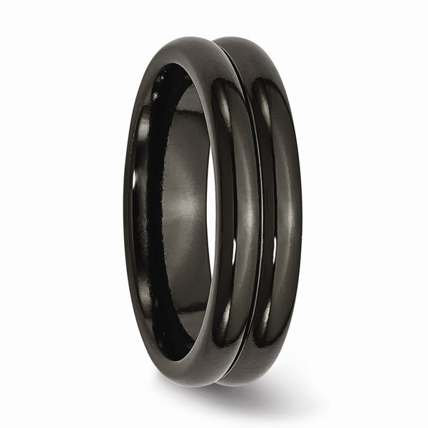 6MM Wedding Ring in Black Rhodium Titanium