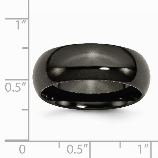 Titanium Black Ti 8mm Polished Band