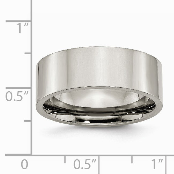 Titanium Flat 8mm Polished Band
