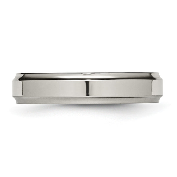 Titanium Ridged Edge 5mm Polished Band
