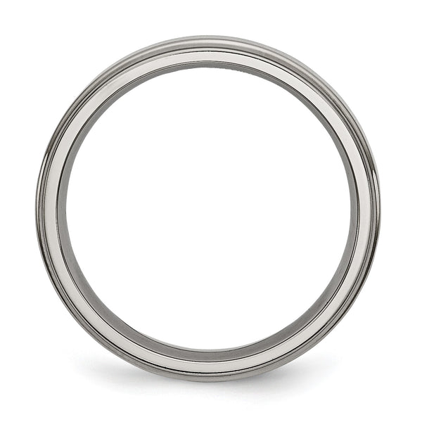 Titanium Ridged Edge 5mm Polished Band