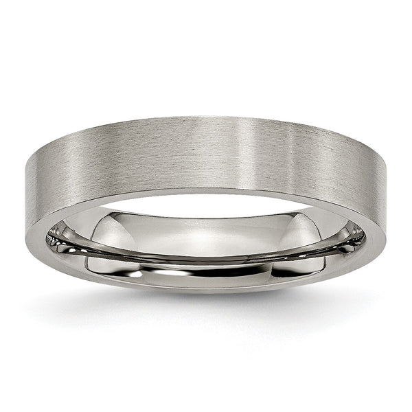 Titanium Flat 5mm Brushed Band
