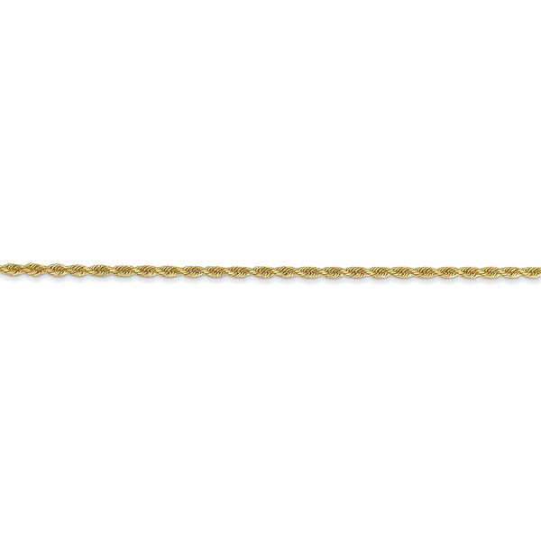 14KT Yellow Gold 20" 1.5MM Diamond-cut Lobster Clasp Rope Chain