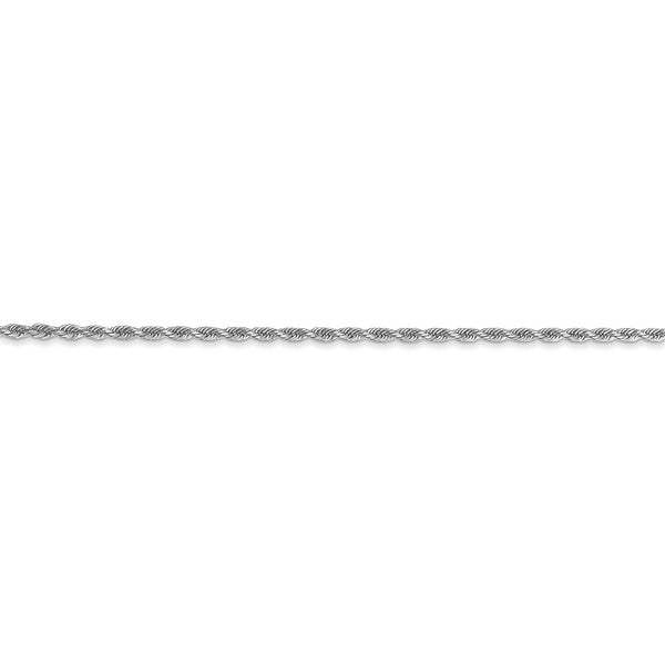 14KT White Gold 22" 1.5MM Diamond-cut Lobster Clasp Rope Chain
