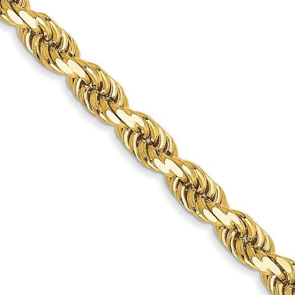 14KT Yellow Gold 16" 3.5MM Diamond-cut Lobster Clasp Rope Chain