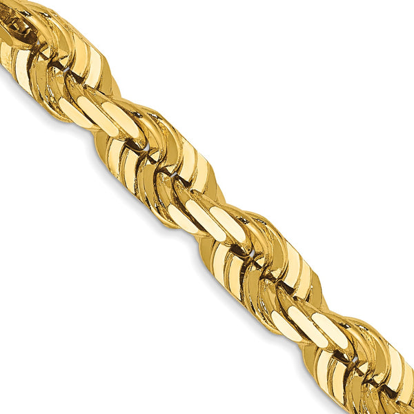 14KT Yellow Gold 18" 5.5MM Diamond-cut Lobster Clasp Rope Chain
