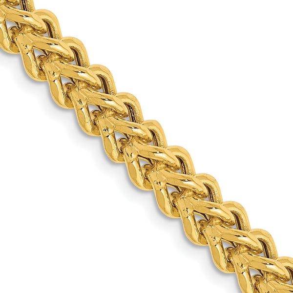 14KT Yellow Gold 22" 4.5MM Lobster Clasp Franco Chain