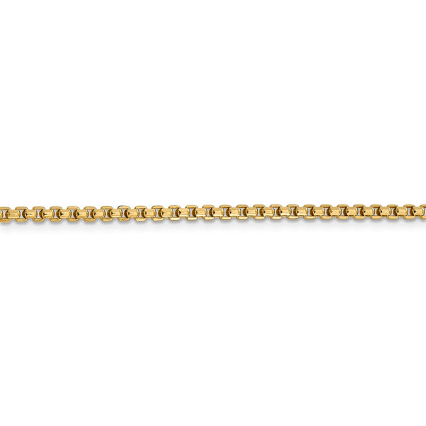 14KT Yellow Gold 22" 2.45MM Lobster Clasp Box Chain