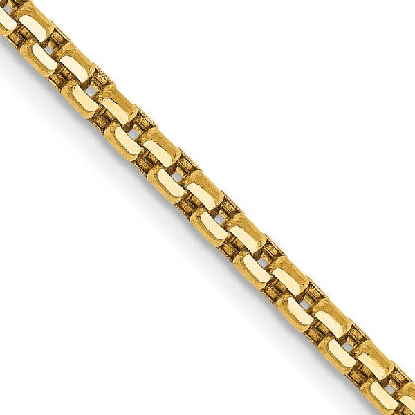 14KT Yellow Gold 22" 2.45MM Lobster Clasp Box Chain
