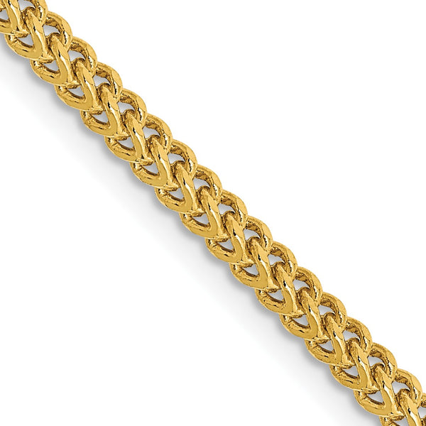 14KT Yellow Gold 24" 2.2MM Franco Chain