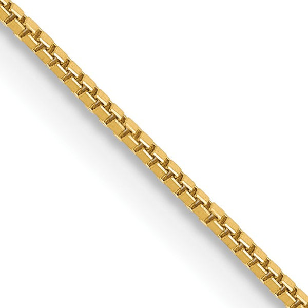 14KT Yellow Gold 22" 0.7MM Lobster Clasp Box Chain