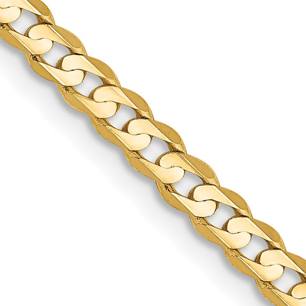 14KT Yellow Gold 20" 3MM Lobster Clasp Curb Chain
