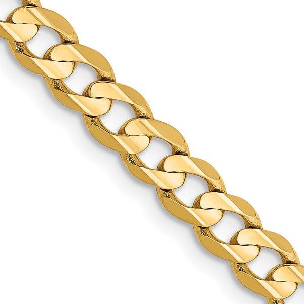 14KT Yellow Gold 20" 4.5MM Lobster Clasp Curb Chain