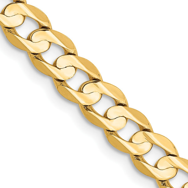 14KT Yellow Gold 24" 5.25MM Lobster Clasp Curb Chain