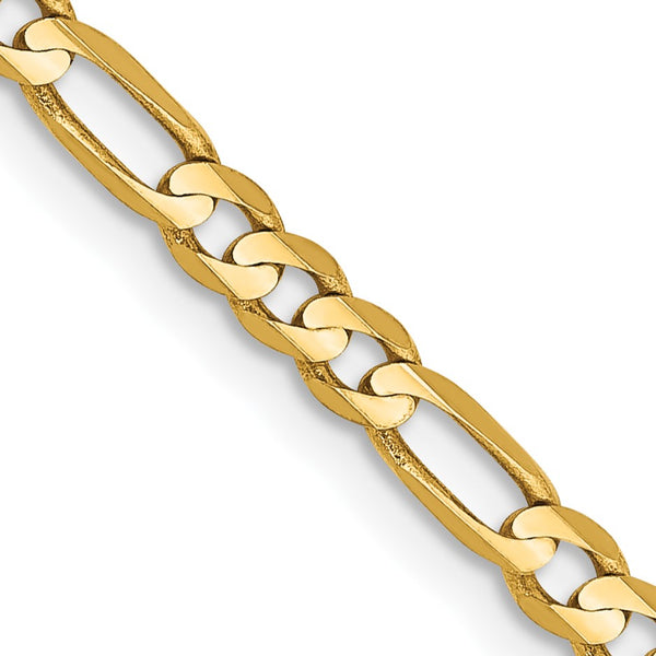 14KT Yellow Gold 18" 3MM Lobster Clasp Figaro Chain