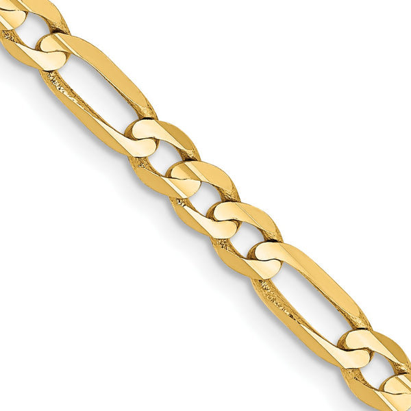 14KT Yellow Gold 24" 4MM Lobster Clasp Figaro Chain