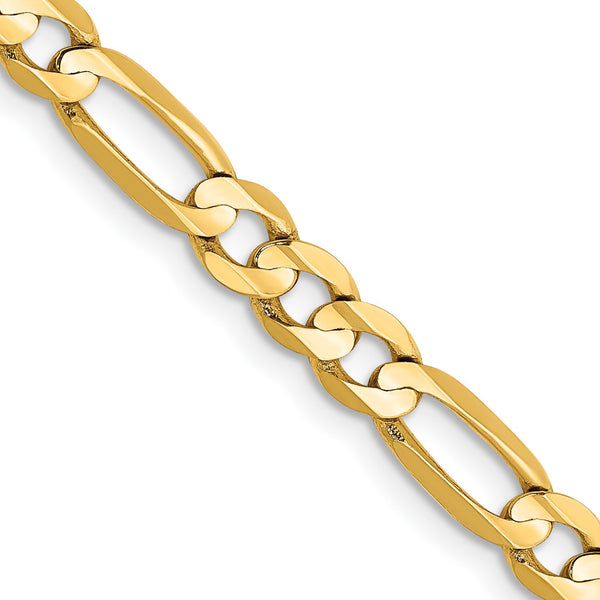 14KT Yellow Gold 20" 4.5MM Lobster Clasp Figaro Chain