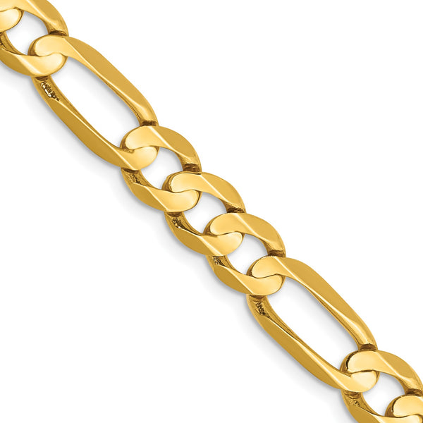 14KT Yellow Gold 22" 6.75MM Lobster Clasp Figaro Chain