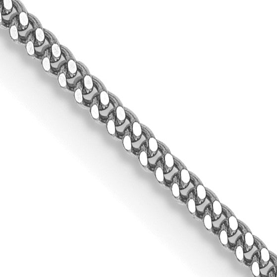 14KT White Gold 16" 1.3MM Curb Pendant Chain
