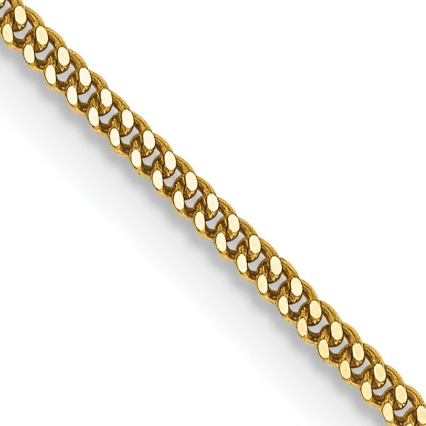 14KT Yellow Gold 18" 1.3MM Curb Pendant Chain