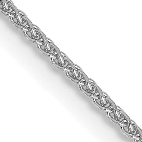 14KT White Gold 16" 1MM Diamond-cut Spiga Link Pendant Chain