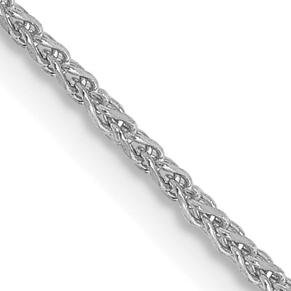 14KT White Gold 20" 1.2MM Diamond-cut Lobster Clasp Spiga Link Chain