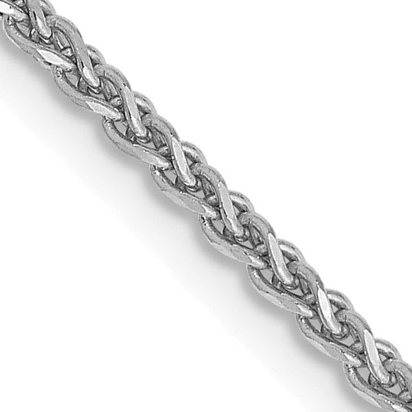 14KT White Gold 16" 1.4MM Diamond-cut Lobster Clasp Spiga Link Chain