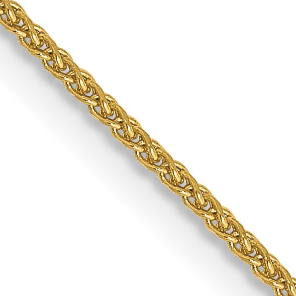 14KT Yellow Gold 16" 1MM Diamond-cut Spiga Link Pendant Chain
