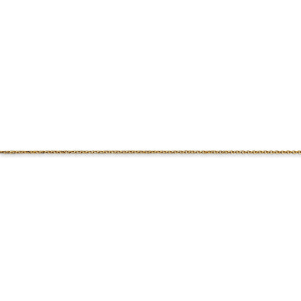 14KT Yellow Gold 18" 0.6MM Diamond-cut Cable Pendant Chain