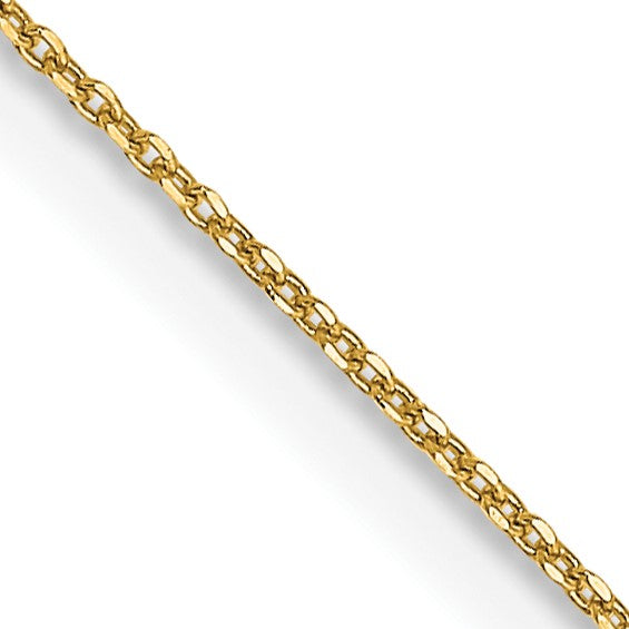 14KT Yellow Gold 24" 0.6MM Diamond-cut Cable Pendant Chain