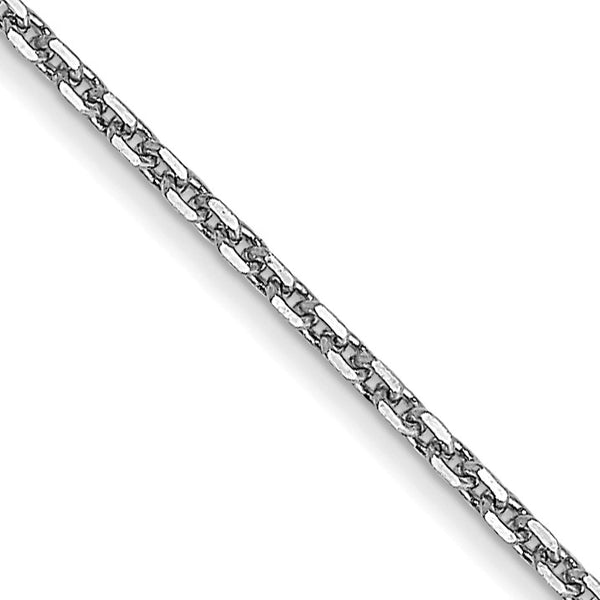 14KT White Gold 16" 0.95MM Diamond-cut Lobster Clasp Cable Pendant Chain