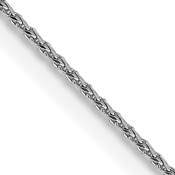 14KT White Gold 16" 0.65MM Diamond-cut Spiga Link Pendant Chain