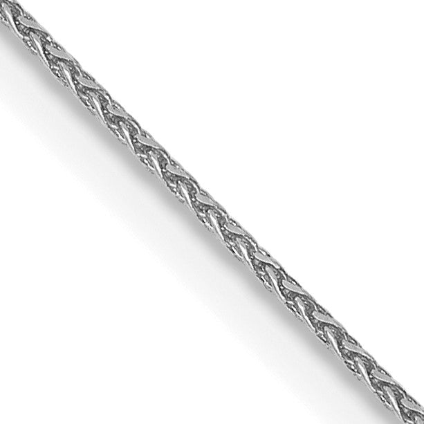 14KT White Gold 18-inch 0.65MM Diamond-cut Lobster Clasp Spiga Link Pendant Chain