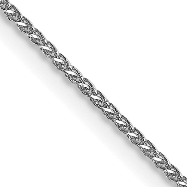 14KT White Gold 18" 1MM Diamond-cut Lobster Clasp Spiga Link Pendant Chain
