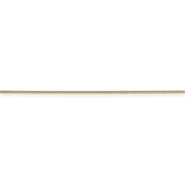 14KT Yellow Gold 16" 0.65MM Diamond-cut Lobster Clasp Spiga Link Pendant Chain