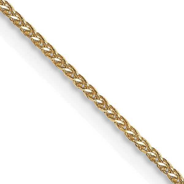 14KT Yellow Gold 16" 0.65MM Diamond-cut Lobster Clasp Spiga Link Pendant Chain