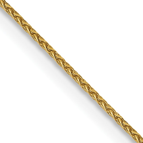 14KT Yellow Gold 18" 0.65MM Diamond-cut Spiga Link Pendant Chain