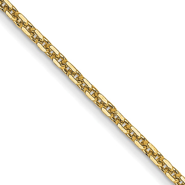 14KT Yellow Gold 18" 0.95MM Diamond-cut Lobster Clasp Cable Pendant Chain