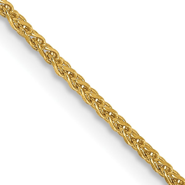 14KT Yellow Gold 20" 1.2MM Diamond-cut Lobster Clasp Spiga Link Chain