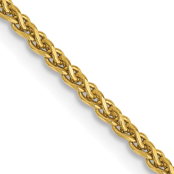 14KT Yellow Gold 18" 1.4MM Diamond-cut Lobster Clasp Spiga Link Chain