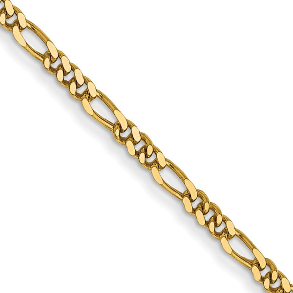 14KT Yellow Gold 20" 1.25MM Flat Figaro Chain