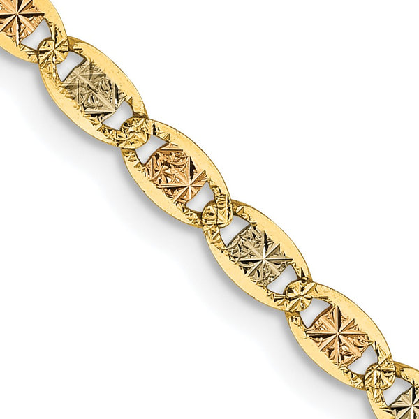 14KT Gold Tri-Color 16" 2.75MM Valentino Chain