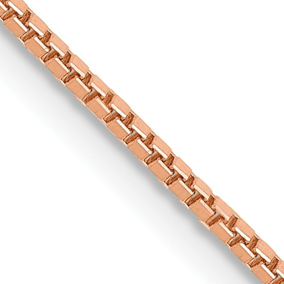 14KT Rose Gold 18-inch 1MM Lobster Clasp Box Chain