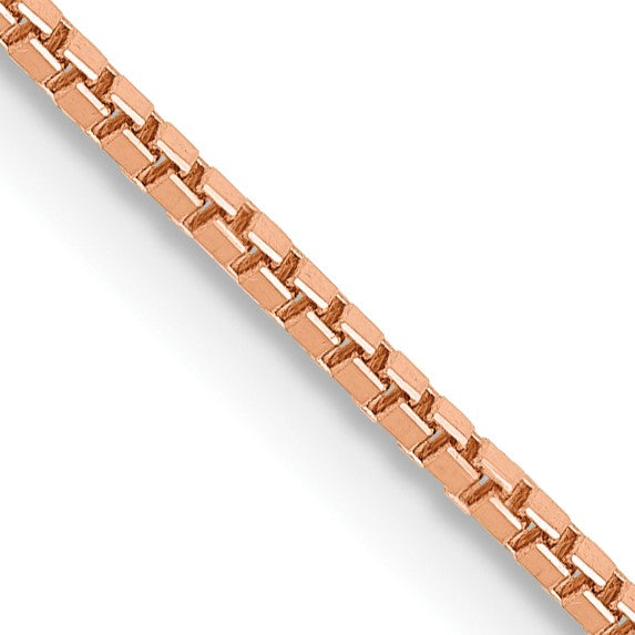 14KT Rose Gold 18" 1MM Lobster Clasp Box Chain