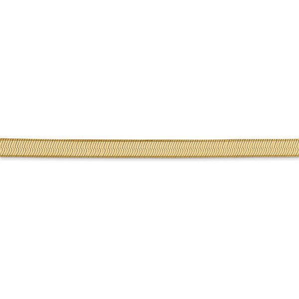 14KT Yellow Gold 24" 4MM Lobster Clasp Herringbone Chain