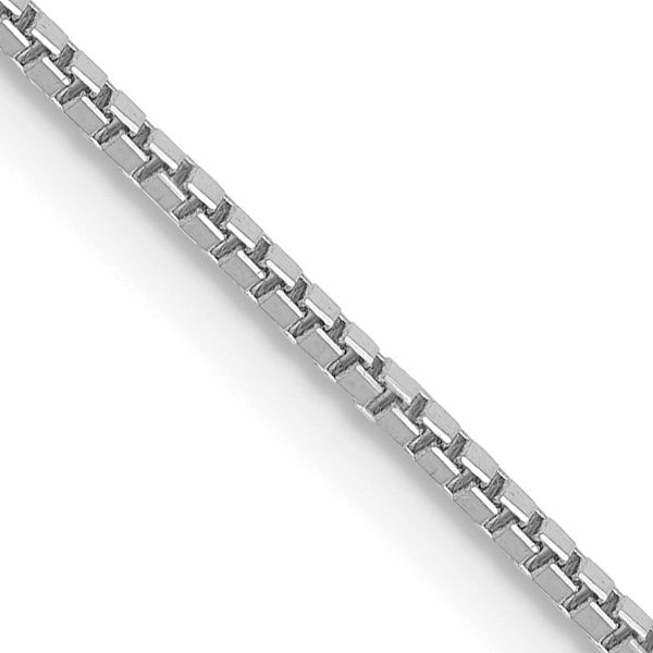 14KT White Gold 24" 1MM Lobster Clasp Box Chain
