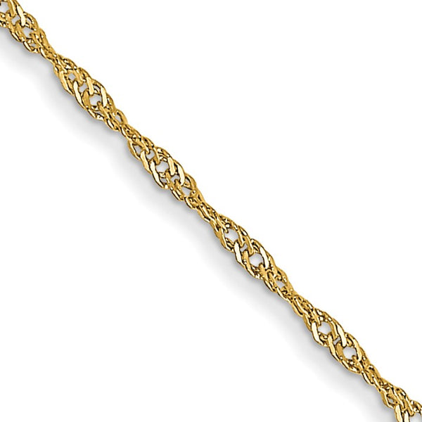 14KT Yellow Gold 18" 1MM Singapore Pendant Chain