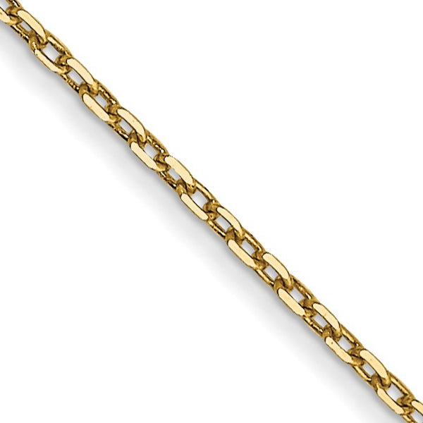 14KT Yellow Gold 18" 0.8MM Diamond-cut Cable Pendant Chain