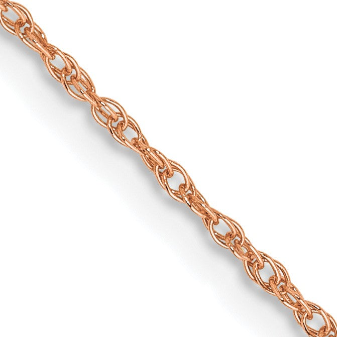 14KT Rose Gold 24-inch 0.8MM Rope Pendant Chain