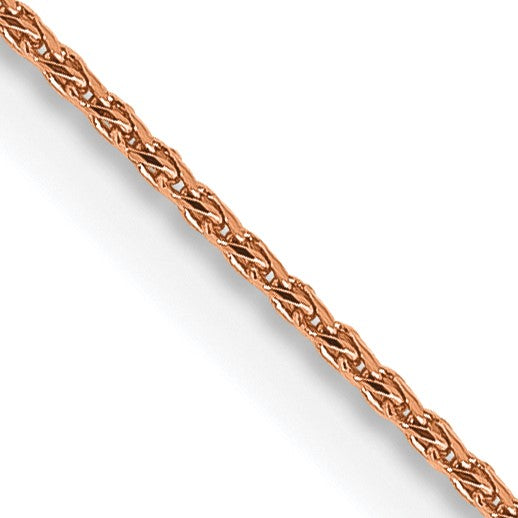 14KT Rose Gold 20" 1MM Diamond-cut Lobster Clasp Spiga Link Chain
